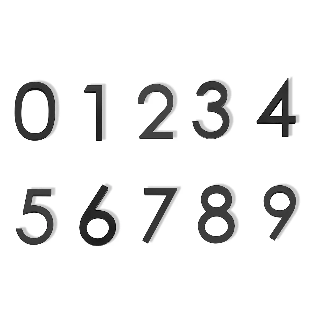 

10 Pieces/Set House Number 0-9 Zinc Alloy Coated Surface Blocks Warehouses School Buildings Door Sign Address Plaque