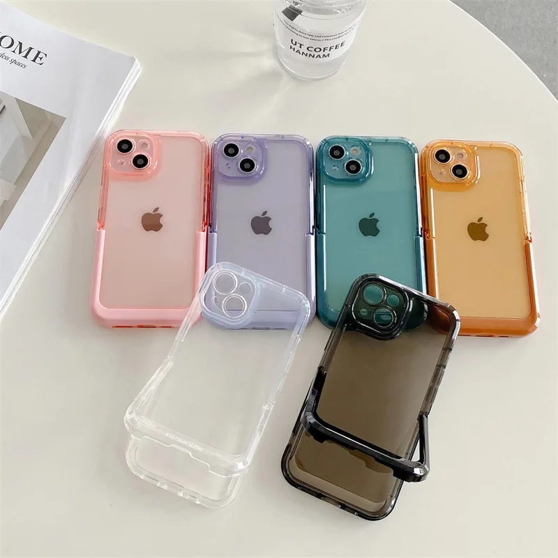 

Candy Color Invisible Support Space Shell Phone Case Cover for IPhone 11 12 13 14 Pro Shockproof Case for IPhone 14 Cases