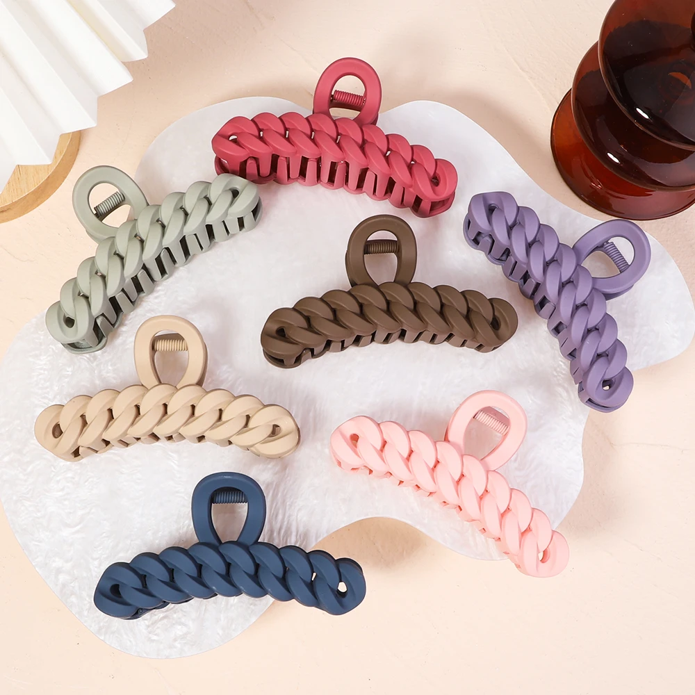 

Vintage Hair Clips for Women Chain Claw Clip Blue Frosted Acrylic Large Geometric Hair Clips for Hair Girls Hair Accessories