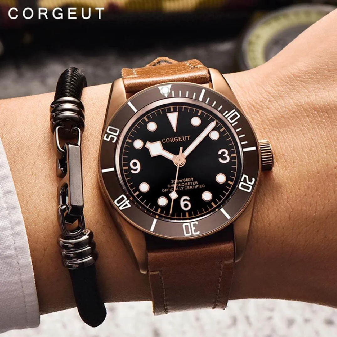 

2020 Corgeut Men Watches Top Brand MIYOTA 8215 Automatic PVD Waterproof swim Male clock Mens Wrist Watch Relogio Masculino