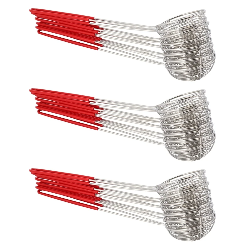 

24 Pieces Stainless Steel Spider Strainer Spoon Small Wire Skimmer Colander For Hot Pot, Tortellini And Meatball