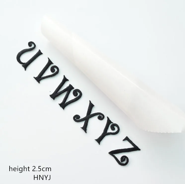 10 шт. высота 2 5 см черный цвет вышитые нашивки с алфавитом железные именем мотив