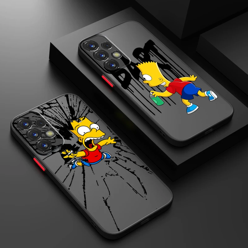 Симпатичный матовый полупрозрачный чехол The Simpsons для Samsung Galaxy S24 S23 S22 S21 S20 FE S10 S9 S8