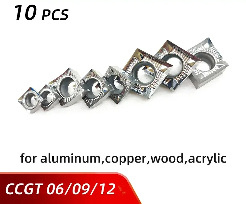 10шт CCGT 060204 CCGT09T304 120402 Ak H01 Токарные пластины с ЧПУ для алюминия меди карбида дерева