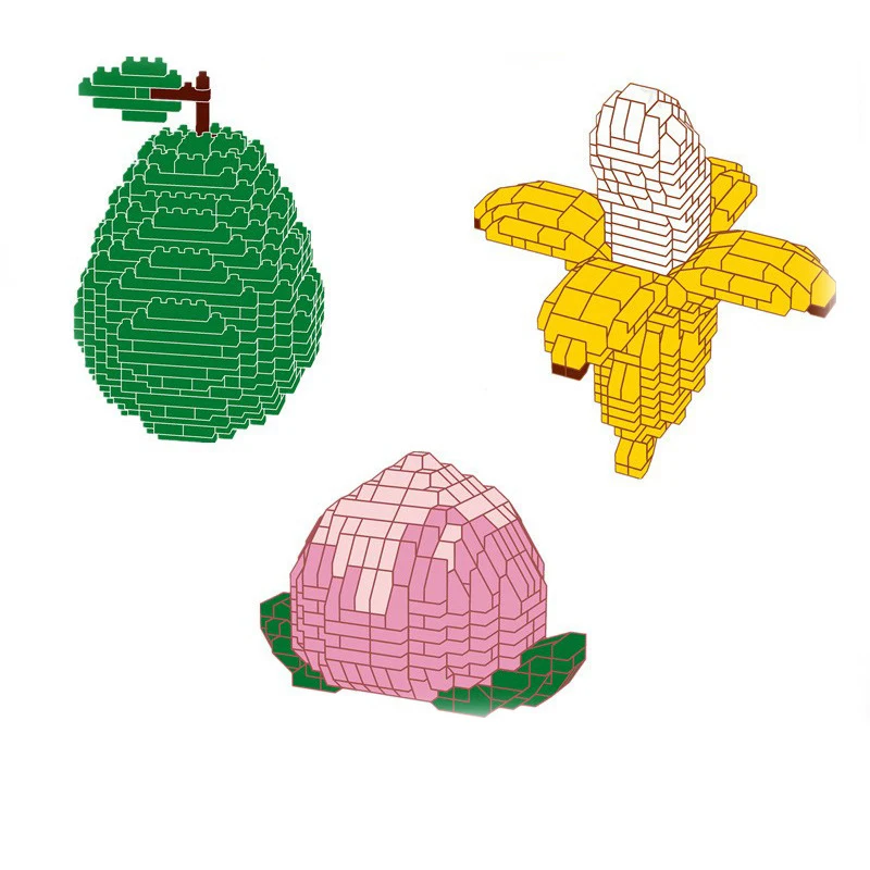 

Веселая серия фруктов «сделай сам», персик, банан, авокадо, креативные строительные блоки, развивающие игрушки, декоративные украшения, пра...