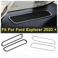 carbon fiber interior refit kit accessory air conditioning ac vent outlet cover trim garnish frame for ford explorer 2020 2022