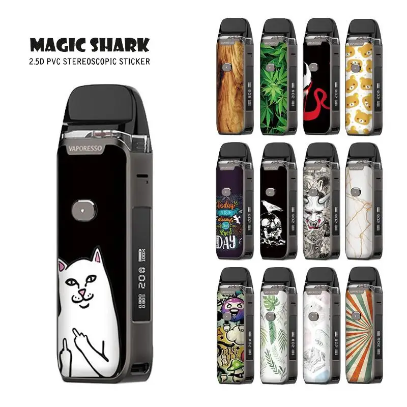 

3 м ПВХ дьявол дерево Камень Лист череп Кот кожа пленка для VAPORESSO LUXE PM40 Обложка Наклейка лента для Люкс PM40