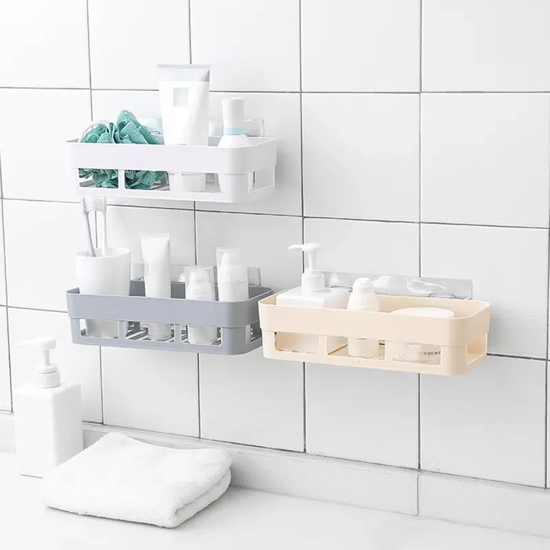 

1pc Bathroom Suction Wall Shelf, Wall Mounted Storage Rack