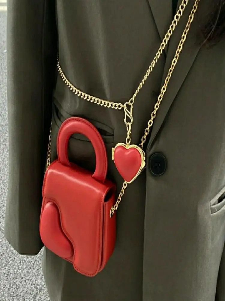 KESYOO Heart Purse Heart Shaped Coin Purse Red Heart Wallet Crossbody Bag  Shoulder Bag Wallet