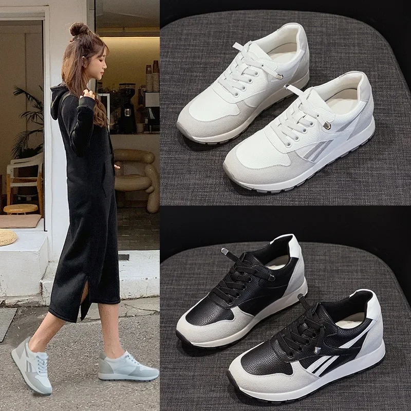 Кожаная обувь CLAIAMI для женщин дышащие спортивные женские кроссовки бега на