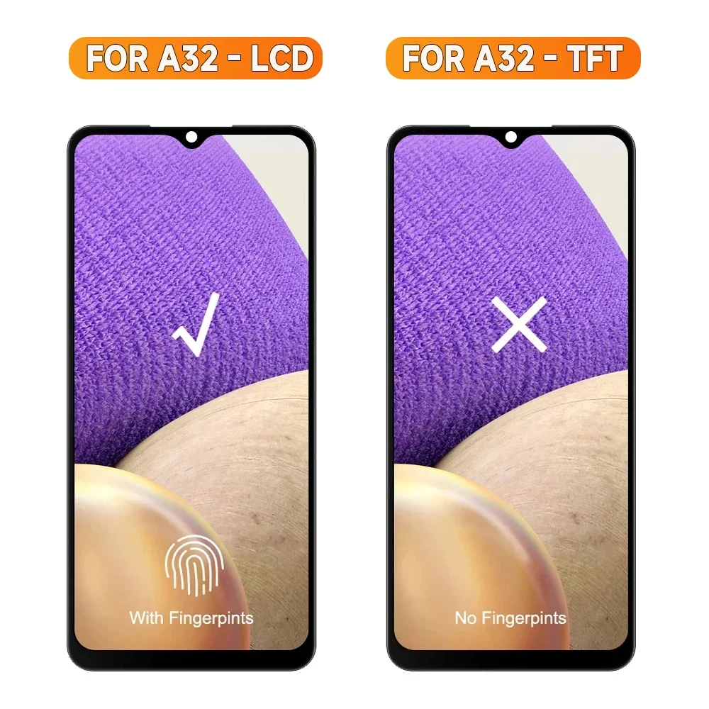 A32 A325F A325F/DS Diaplsy экран с отпечатками пальцев для Samsung Galaxy ЖК-дисплей цифровой