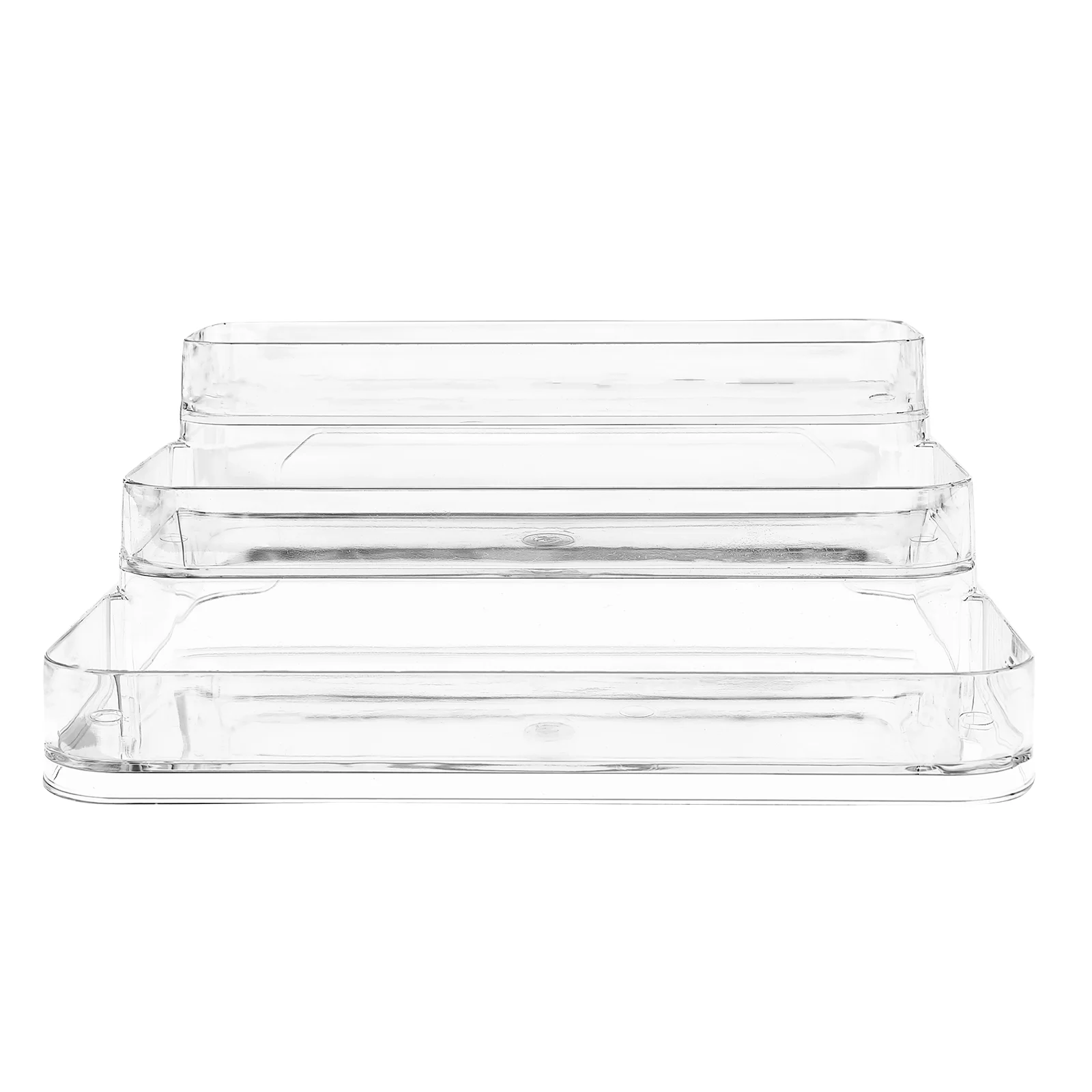 

Tabletop Multi-functional Practical Clear Standing Table Shelf 3-Tier Glass Cup Tray Water Bottle Storage Rack