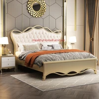 luxury bed w mattress american bed double master bed minimalist ribbon bed soft backrest princess wedding bed solid wood bed