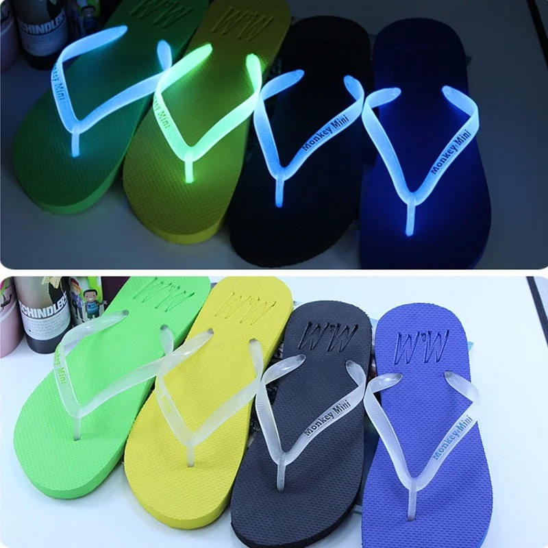 

New Women Flip-flops Luminous Clip-on Slippers Women's Summer Couple Slippers Leisure Bathroom Slides Men Outside Wear Slippers