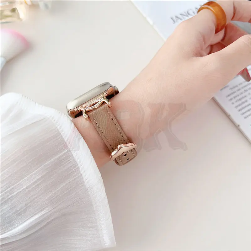 

New Leather Strap for Apple Watch Band 45mm 44mm 49mm 41mm 40mm 42mm 38mm Wristband Bracelet IWatch Series Ultra 3 5 6 SE 7 8