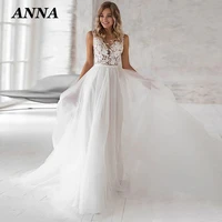 anna beauty wedding dress 2022 simple v neck appliques sashes a line classic vestido de noiva civil for women custom made
