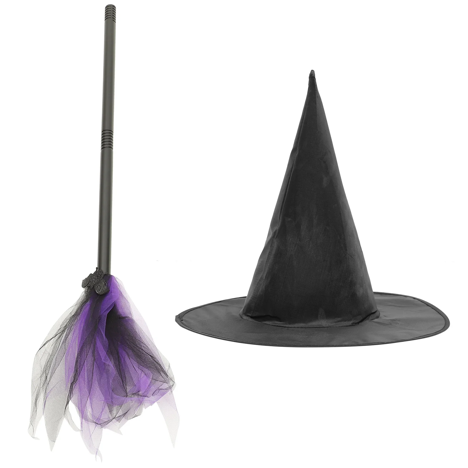 

1 Set Halloween Broomstick and Witch Hat Halloween Elements Witch Costume Props