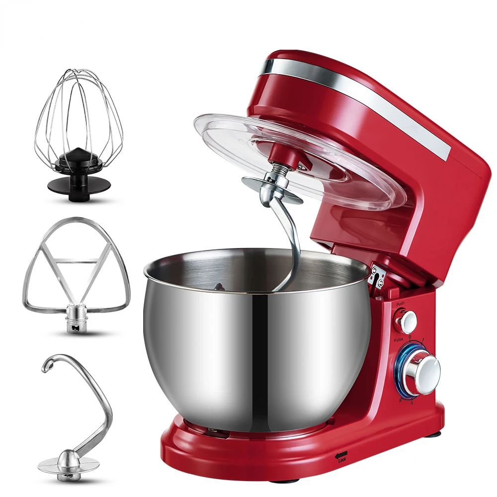 

1200W 5L Stainless Steel Bowl 6-speed Kitchen Food Stand Mixer Cream Egg Whisk Whip Dough Kneading Mixer Blender