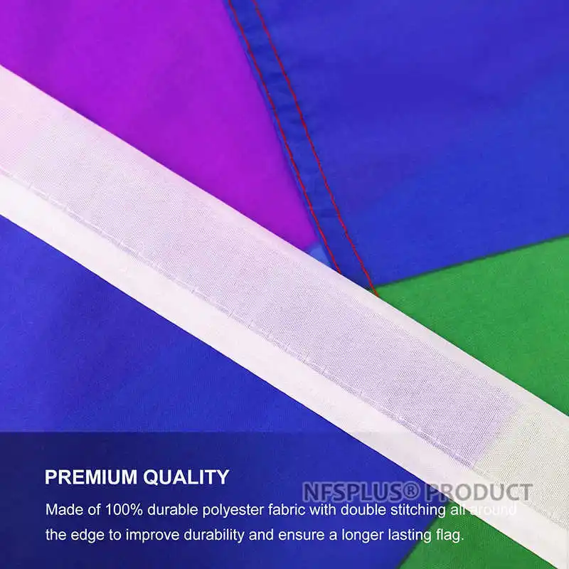 Радужный ЛГБТ-флаг Гей-прайд 90x150 см полиэстер 6 цветов печатные флаги для