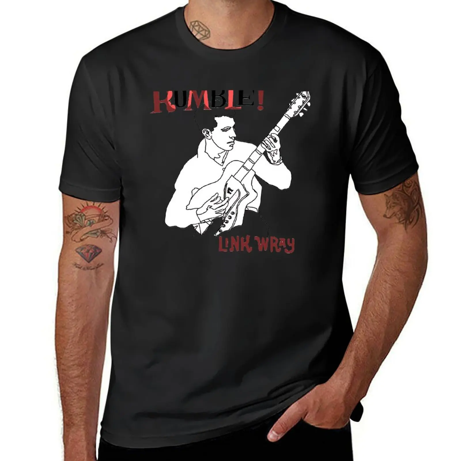 Ссылка-вибрация! -Футболка с героем гитары топы простые винтажные мужские