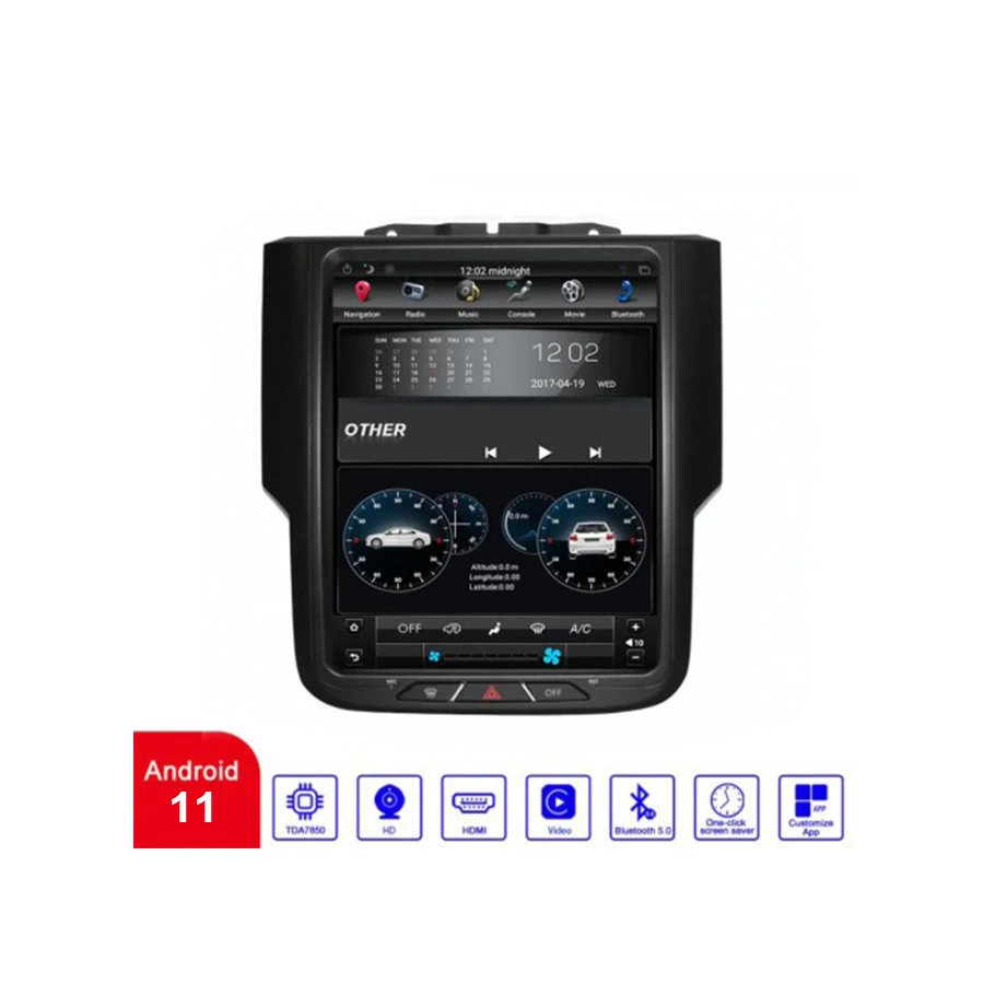 Мультимедийный автомобильный DVD-плеер на Android GPS-навигатор для Dodge Ram 1500 2013-2018 Tesla