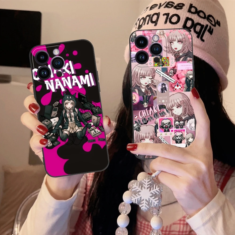 Чехол Danganronpa Chiaki Nanami для сотового телефона iPhone 15 14 13 12 11 X XR XS 8 7 Pro Max Plus Mini черный