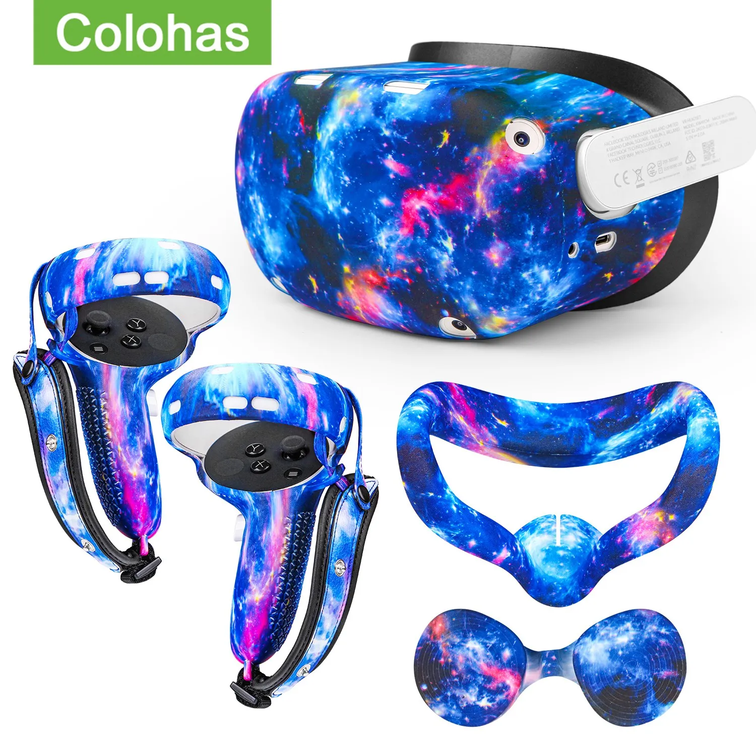 

For Oculus Quest 2 Silicone Protective Cover Shell Case VR Headset Head Face Cover Eye Pad Handle Grip For Quest 2 Accessories