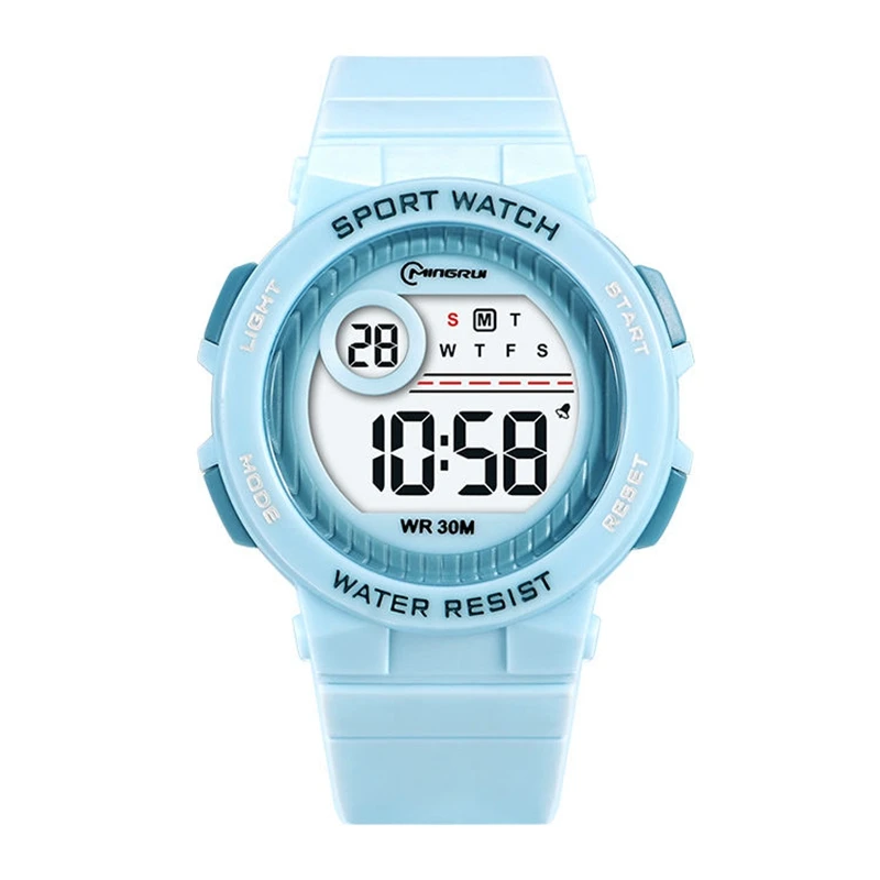 Girls Sport Watch Child Digital Clocks Boy Rubber Strap Wristwatch Teen Lady Electronic Hour Alarm Chime Stopwatch Student Wacht