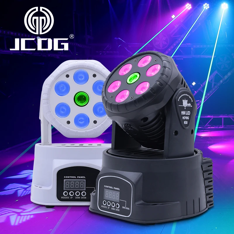 JCDG Factory Outlet DMX 512 Led Moving Head Lights 7x10W Professional 4in1 Mini Laser Par Lights For Disco DJ Music Party Club