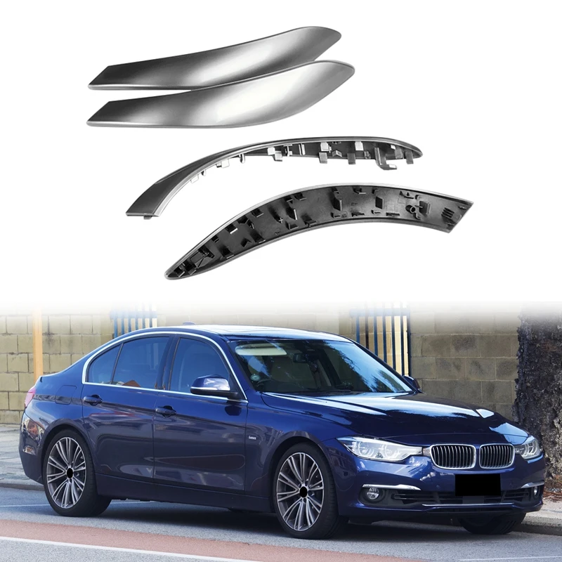 

4 шт. Серебряная Автомобильная внутренняя дверная ручка, отделка, Тяговая захватная панель, сменная ручка для-BMW F30 F31 F34 F35 F36