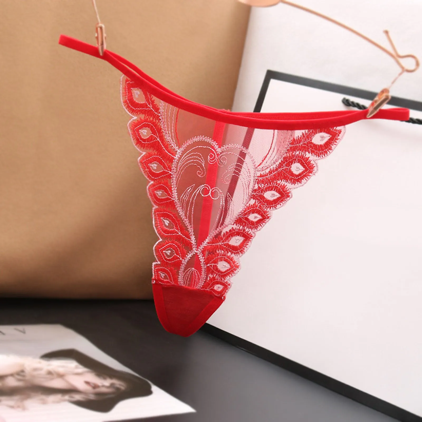 Сексуальные кружевные трусики-стринги женские прозрачные Цветочные стринги