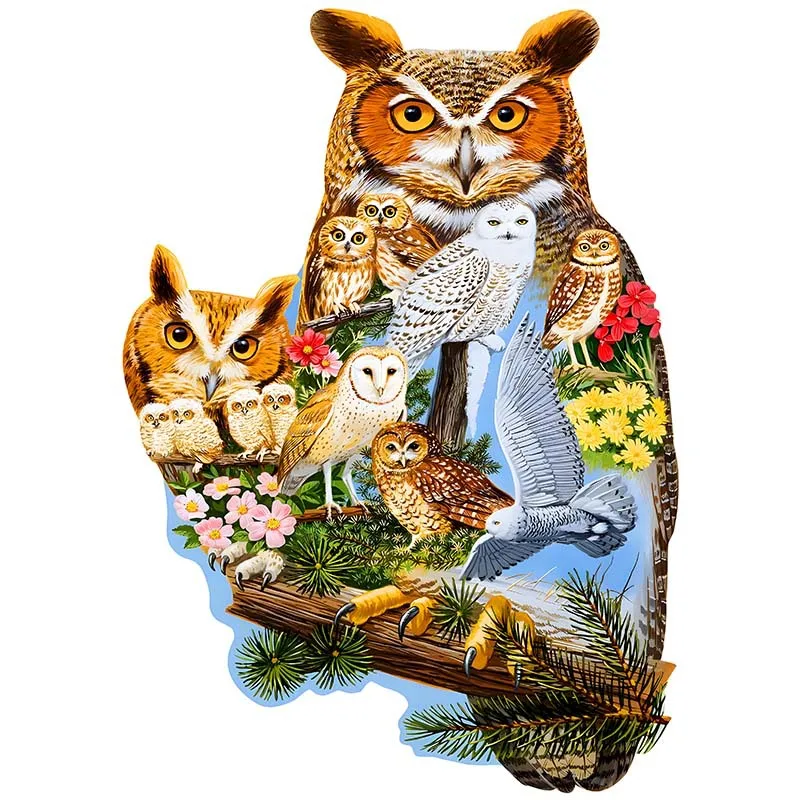

Unique Shape Animal Wooden Puzzle Owl Home Home Puzzle Art Toys Family Games Home Decoration Educational Toy for Kids Gift
