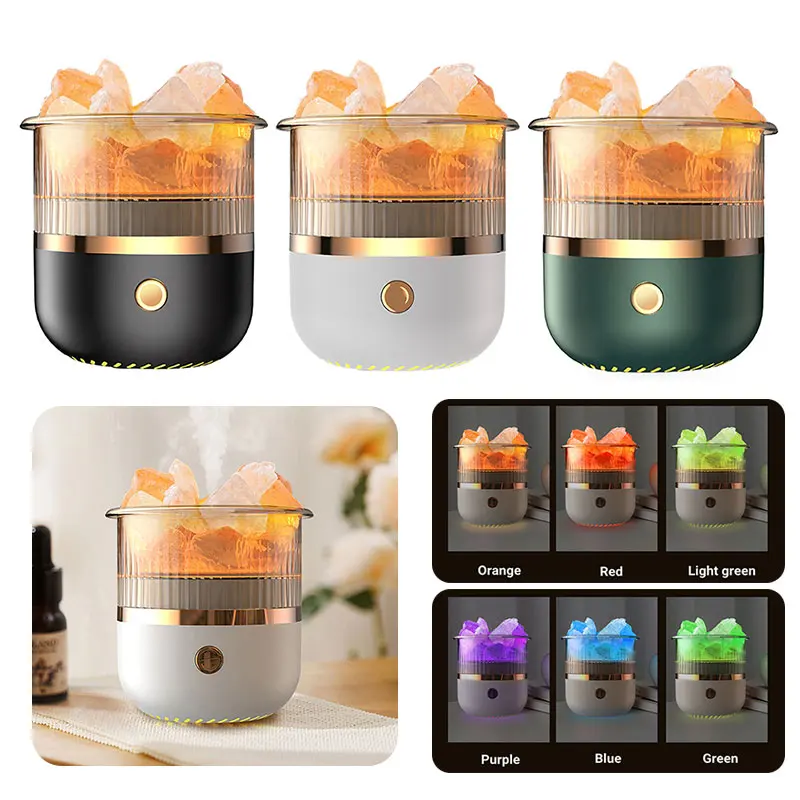 

Mini USB Aroma Diffuser Crystal Stone Essential Oil Diffuser Aromatherapy Air Humidifier with 7 Color LED Light Home Office