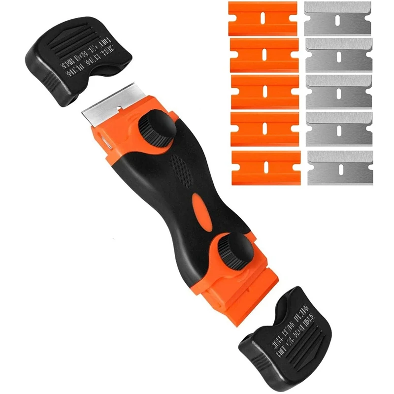 

Скребок для окон с двойными краями, скребок для стекла, используемый для удаления жира с наклеек, стеклянных плит, этикеток и ветровых стеко...