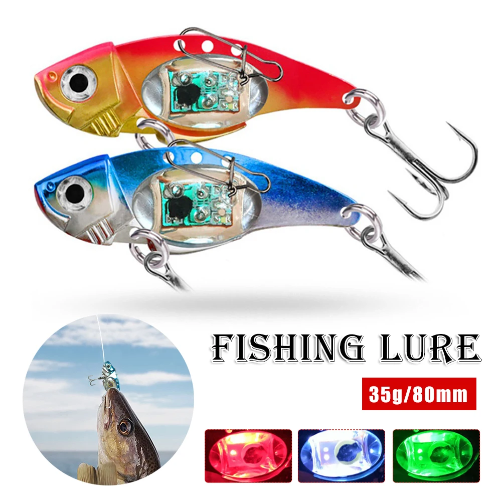 

LED Flash Fishing Lure with Hook Underwater Attracting Fish Lure Water-Triggered Night Light Bait Fresh Saltwater Fishing Tackle