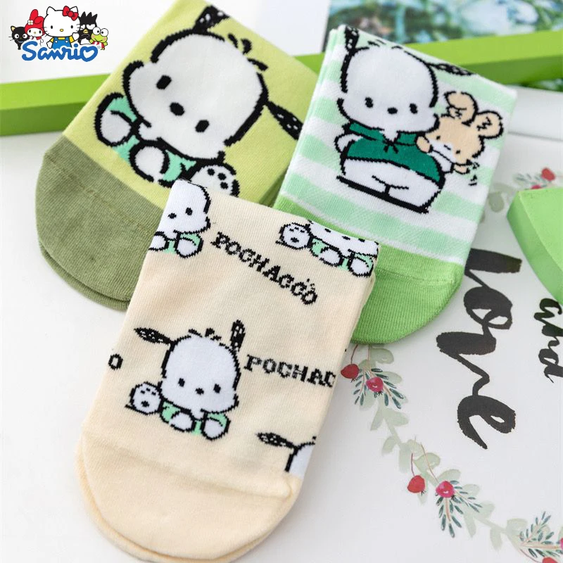 

Sanrio Pochacco Socks Women's Four Seasons Thin Short Tube Cartoon Cute High-quality Fashion Casual Cotton Sports Socks Gifts