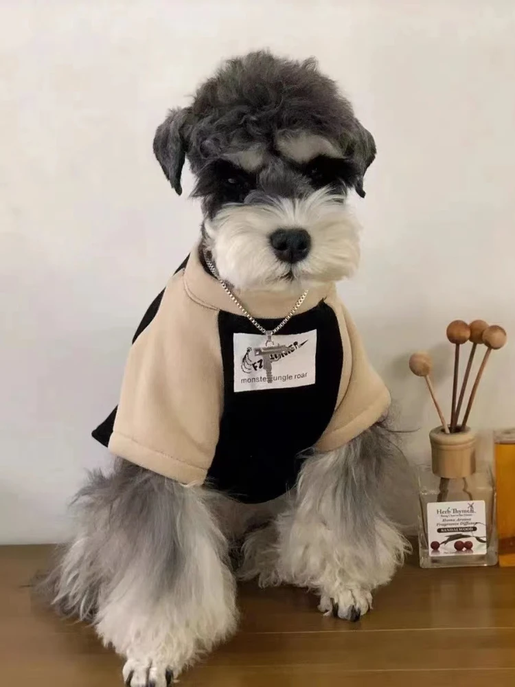 Dog Clothes Winter French Fighting Schnauzer Corgi Shiba Inu Teddy Bichon Cat Plus Velvet Warm Tide Brand Sweater