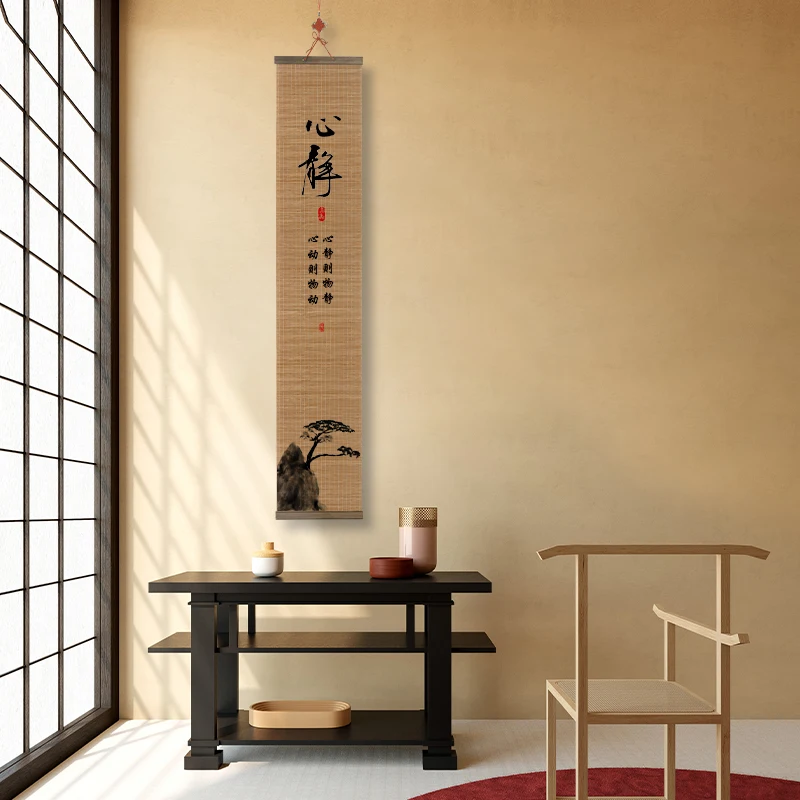 

Chinese Bamboo Wall Paintings Calligraphy Vintage Living Room Bedroom Office Decor Aesthetic Curtain Wall Art Hanging Decoration