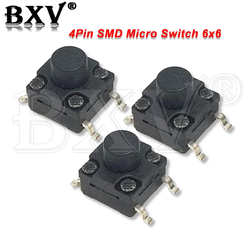 Сенсорный тактовый мини-переключатель 6X6 PCB 6*6*4,3/5/6/7/8 мм 6x6*4,3 мм/5 мм/6 мм/7 мм/8 мм SMD 4 контакта микроводонепроницаемый Переключатель 20 шт.