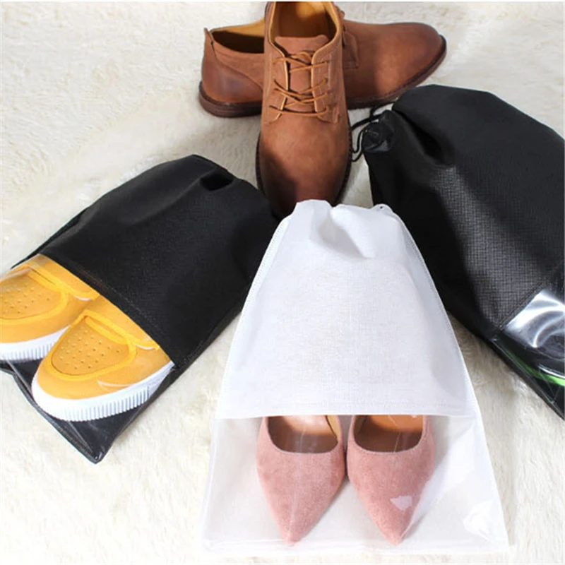 

5pcs Transparent Drawstring Storage Bag Clothes Underwear Shoes Organizer Pouch Travel Toiletries Cosmetic Cotton Storage Bag