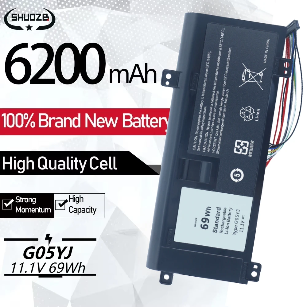 Фото Новый аккумулятор для ноутбука G05YJ для DELL Alienware 14 A14 M14X R3 R4 серии P39G Alienware 14D-1528 14D-4528 Y3PN0 GO5YJ 8X70T 11,1 В №1