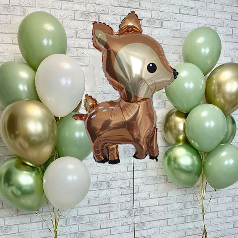 

18 шт., фольгированные воздушные шары в виде большого оленя и лисы
