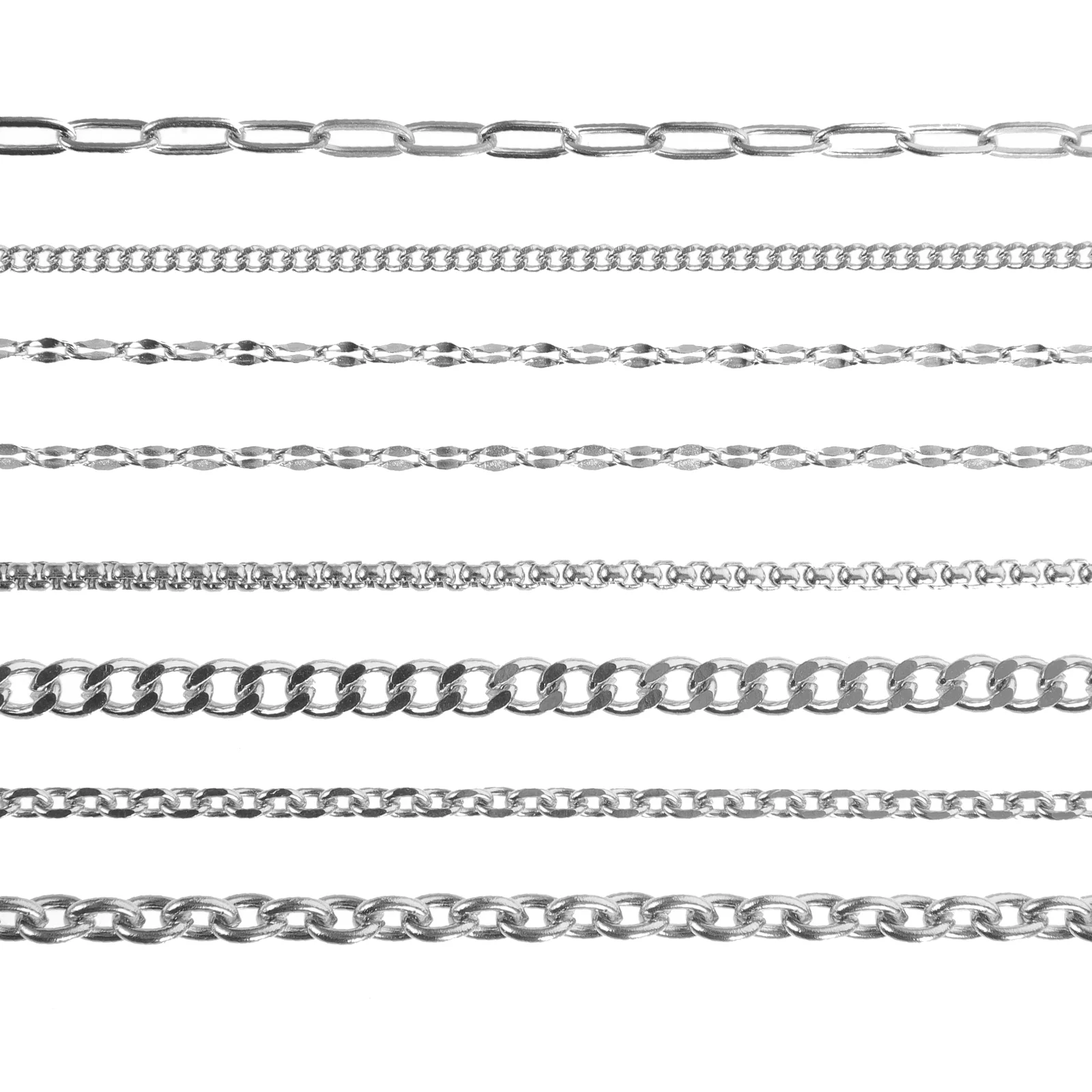 

8 Pcs Stainless Steel Chain Jewelry Making Supplies Manual Necklace Chains Craft