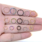 Серьги-кольца из стали для пирсинга носа, губ, тела, 2 шт.