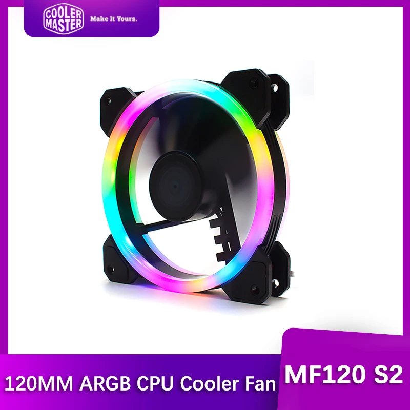 

Cooler Master MF120 S2 S3 5V 3Pin ARGB 120 мм CPU кулер вентилятор контроль температуры компьютерный жидкостный радиатор запасной вентилятор