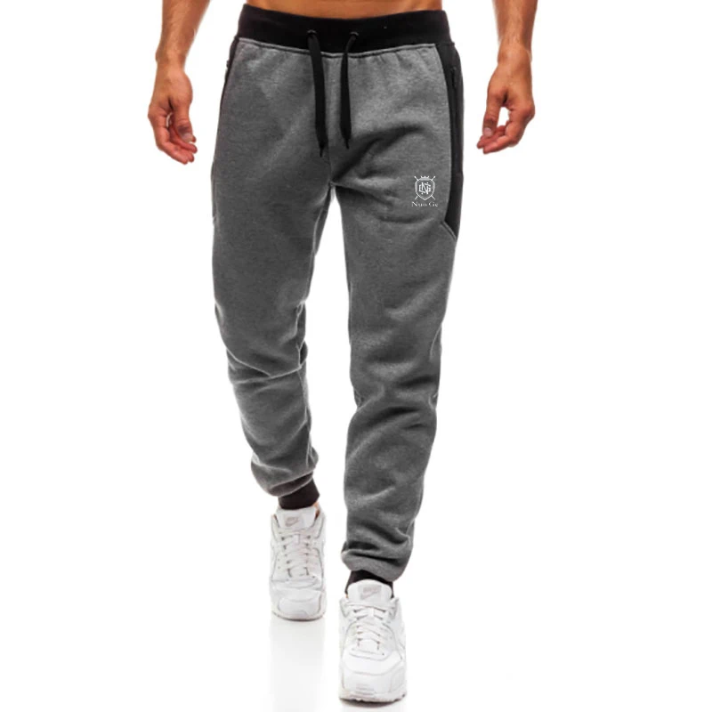 

Men's loose fitting casual sports pants fitness training pants zipper contrast pockets men's street jogging classic sportswear