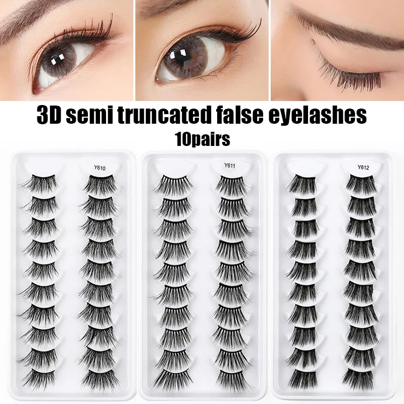 

10 Pairs Natural Half Eye False Eyelashes Fake Lashes Long Makeup 3d Mink Lashes Eyelash Extension Mink Eyelashes Makeup Tool