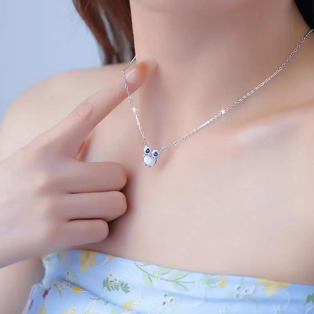 

Charm Necklace Electroplating Female Decoration Women Girls Cute Owl Pendant Necklace Jewelry Women Necklace for Daily Wear