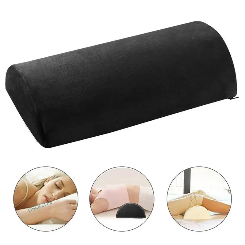 

2022 Half Moon Bolster Semi-Roll Pillow Ankle Knee Support Elevation Back Lumbar Neck Relief Pain Quality Memory Foam Filling