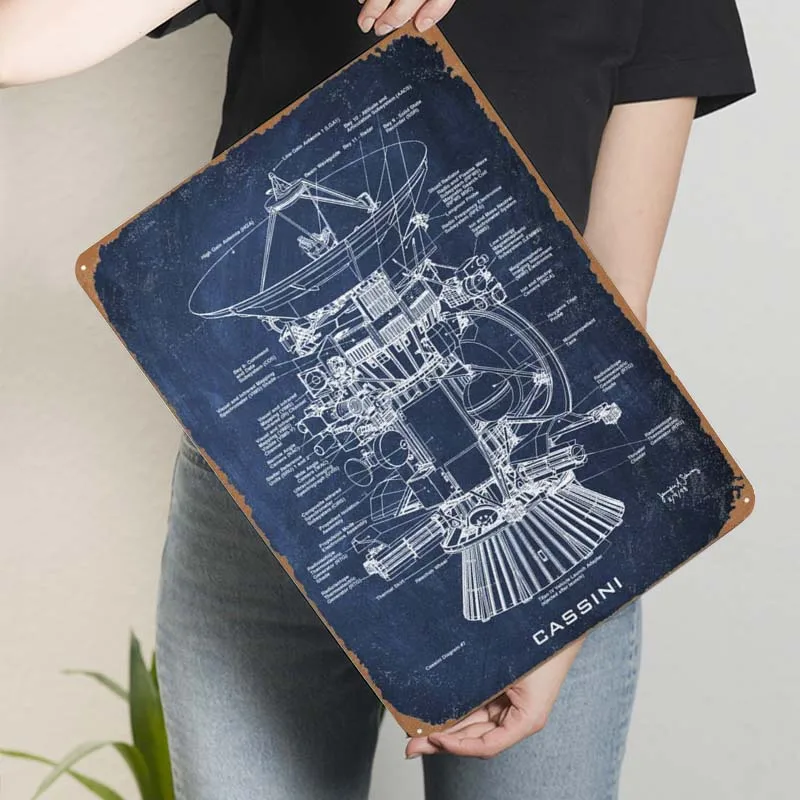 Металлическая вывеска Cassini космический постер украшение комнаты жестяная